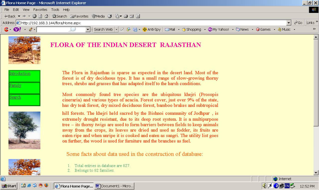 Database of Flora of Indian Desert